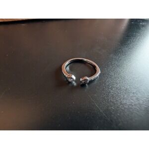 Size 6.5 Sterling Silver 925 Sparkling Adjustable Open Ring Cubic Zirconia